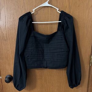 Abercrombie & Fitch Black Pleated Top